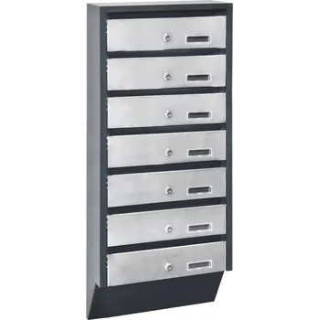 Poštovní schránka M39/7 N modulová schránka úkosová RAL7016 + nerez 7ks Nerez / Antracit