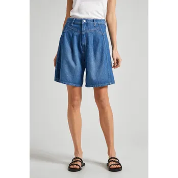 Dámské kraťasy Pepe Jeans Dámské kraťasy RELAXED SHORT UHW DLX Barva: denim (odpovídá obrázku), Velikost: W26
