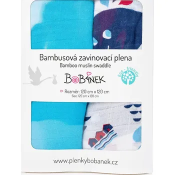 látková plena Bobánek Bambusové zavinovací pleny Duo Pack - U moře 120 x120 cm
