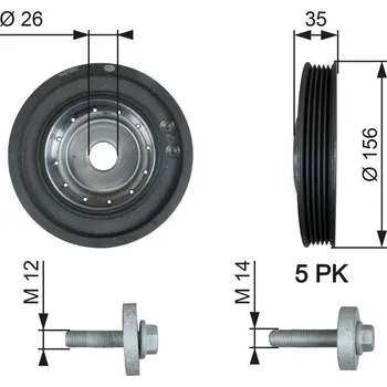 Řemenice, klikový hřídel GATES TVD1007A