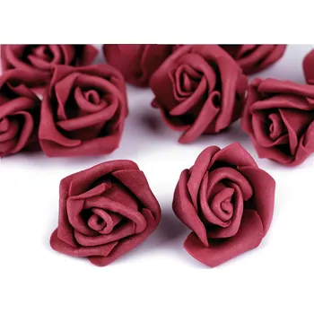Svatební dekorace Dekorační pěnová růže Ø3-4 cm Varianta: 20 bordó sv., Balení: 10 ks