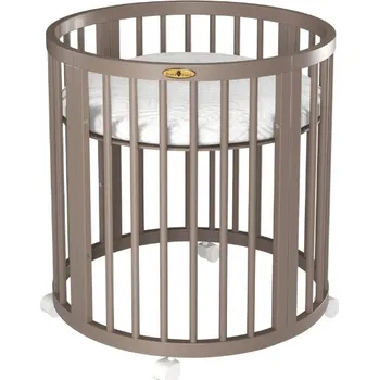 Dětská postýlka Oválná postýlka Royal Sleep 9v1 kakao