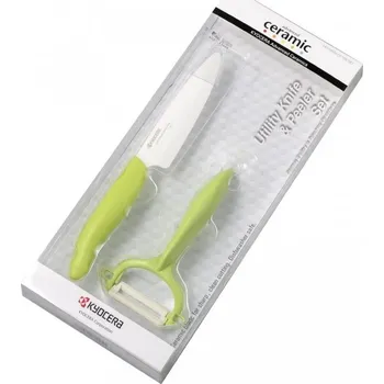 Kuchyňský nůž Keramický nůž Revolution 11 cm + škrabka v dárkovém balení, zelená - Kyocera