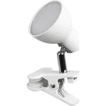 Rabalux 1477 NOAH - Stolní LED lampička se skřipcem na desku stolu nebo poličku v bílé barvě, LED 5W, 3000K (Skřipcová lampička s vypínačem na kabelu)
