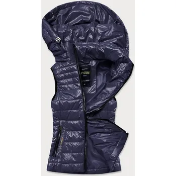 Dámská vesta Tmavě modrá prošívaná dámská vesta (6385) odstíny modré L (40)