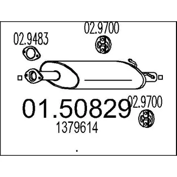 Auto-moto Střední tlumič výfuku MTS 01.50829
