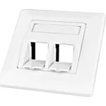 Schrack Datová zásuvka pod omítku pro 2 moduly (45°),prázdná,RAL9010 HSED02UW2S