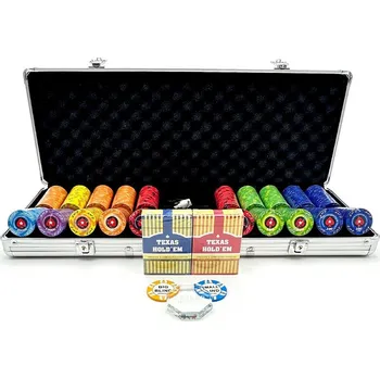 Pokerové sada ProZona Set Elite Pro 500 ks, 10g keramické očíslované žetony, hliníkový kufřík
