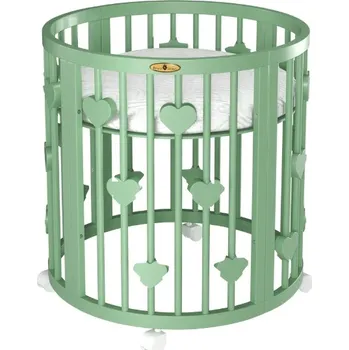 Dětská postýlka Oválná postýlka Royal Sleep 9v1 safari srdce