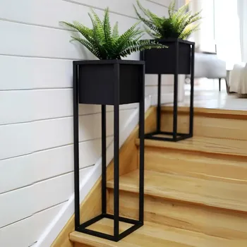 Stojan na květiny Květináč INDUSTRIAL - černý Velikost: 50 cm
