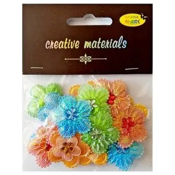 Set školních potřeb Aplikacje materiał. kwiatki z kryształ 3,2cm 20szt