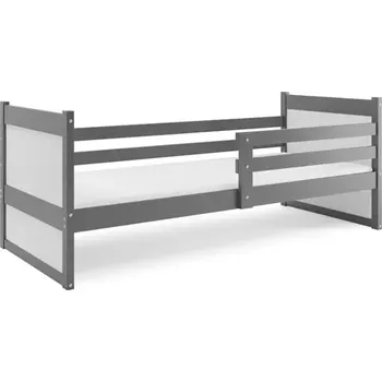 Postel BMS GROUP Dětská postel Rico 1 80x190, bez úložného prostoru bez matrace - 1 osoba - Grafit, Bílá