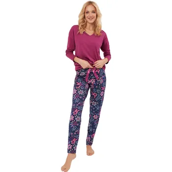 Dámské pyžamo Dámské pyžamo ITALIAN FASHION FOLK dlouhé ostružina/print 3XL 0