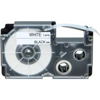 Pásek do tiskárny Naplnka Kompatibilní páska s Casio XR-9HSWE, 9mm x 2m, černý tisk / bílý