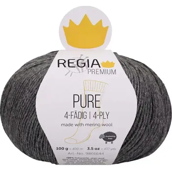 Příze Regia Premium Pure 91 Tmavě šedá (Příze Pure Regia Premium 91 Mid Grey meliert)