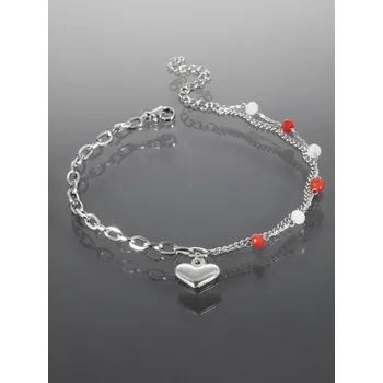 Náramek Prosperk Náramek na nohu z chirurgické oceli se srdíčkem S3204