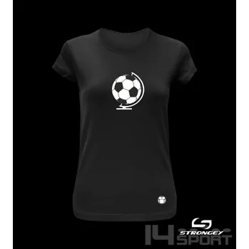 Dámské tričko Dámské triko STRONGEY SOCCER GLOBE BLACK, velikost M