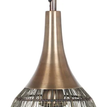 Trio Lighting Závěsné svítidlo Soraya, 1 světlo, ovál, kov, starožitná mosaz - Stříška - Ø 11,5 cm, výška 8,5 cm 1 x 10 W LED - Doprava zdarma