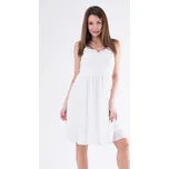 Kratší šaty s jemnou krajkou bílé - L