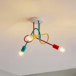 HELam Stropní světlo Oxford tříramenné oranžové/červené/tyrkysové oranžová, červená, tyrkysová 3 x 60 W - Doprava zdarma