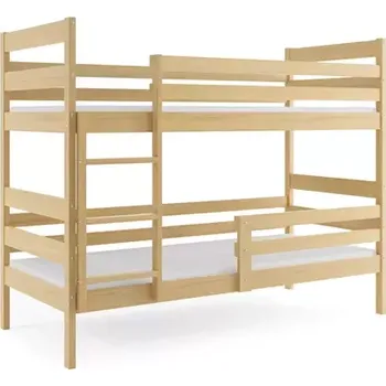 Postel BMS GROUP Dětská patrová postel Eryk - 2 osoby, 90x200 bez úložného prostoru, s matrací – Borovice