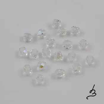 Korálek Broušené ohňovky 4mm AB čiré – 50 ks