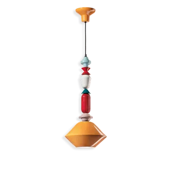 Ferroluce Závěsné vintage svítidlo LARIAT, v. 70 cm, 1xE27 Barva: Žlutá