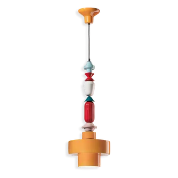 Ferroluce Závěsné vintage svítidlo LARIAT, v. 74 cm, 1xE27 Barva: Žlutá