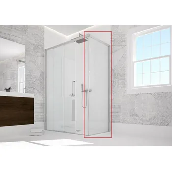 Stěna ESSENCE F1AB pevná 90x200 cm čirá hliník ossidato BEF13ABA1