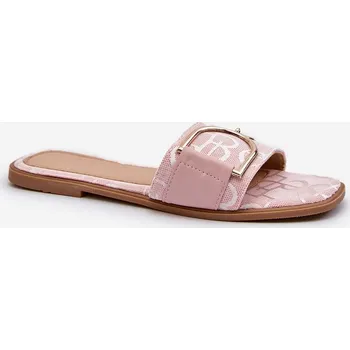 Dámské pantofle Lesklé dámské žabky s ozdobou Taleci Barva: Růžová, Velikost: 41