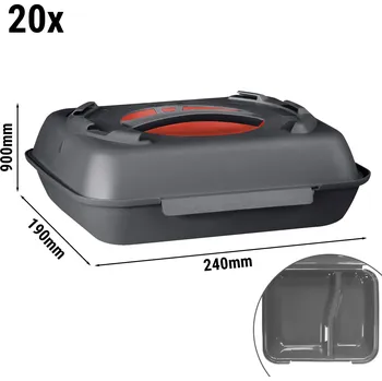 Lednice G.Gastro Krabička na jídlo - 600 ml - dělená - antracitově šedá/červená