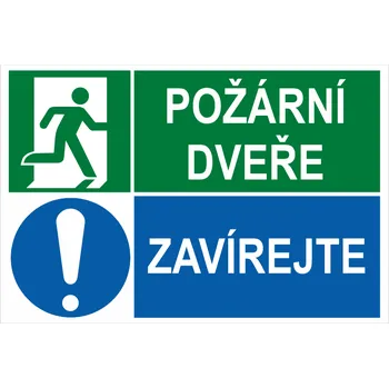 Značení Požární dveře - Zavírejte samolepící vinylová fólie 300x200mm