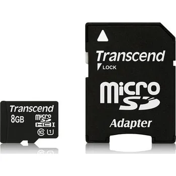 Ukládání dat TRANSCEND MicroSDHC karta 8GB Premium, Class 10 UHS-I 300x + adaptér