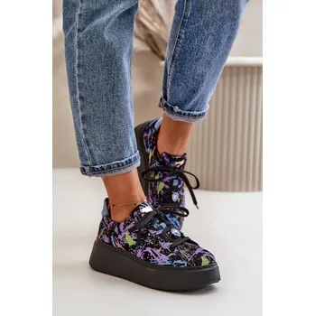 Dámské tenisky Kůže Sportovní Boty Na Platformě Maciejka 06191-04 Barva: Fialová, Velikost: 40