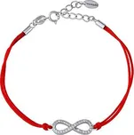 Textilní náramek červený s Brilliance Zirconia na Infinity Lilith