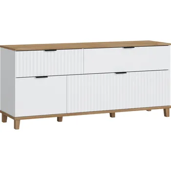 Televizní stolek Stolek televizní 1D1K2S bílá alpin/dub grandson PLISSEE