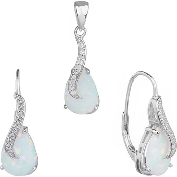 Souprava šperků Bealio BEALIO Stříbrná souprava VLNKA bílý OPÁL 03-09837-1857