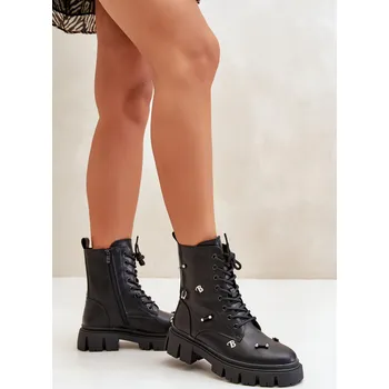 Dámské kozačky Dámské Boty Pracovní S Ozdobami Eko Kožené Cadenilla Barva: Černá, Velikost: 40