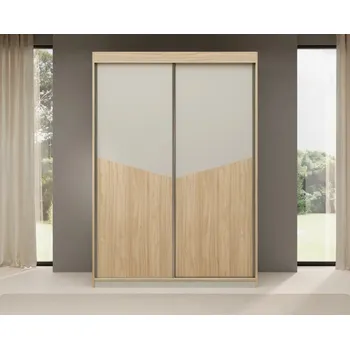 Šatní skříň Šatní skříň s posuvnými dveřmi 150 cm dub/šedá - Atson