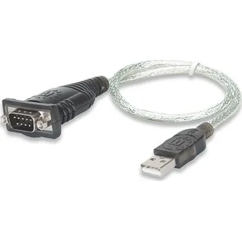 Kabel do PC MANHATTAN převodník z USB na sériový port (USB AM / DB9M, RS232), blistr