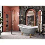 Vana OTYLIA Glam 170x77 cm volně stojící oválná univerzální stříbrná+bílá nožičky zlaté VANMER170ZG2