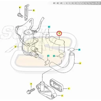 Elektroinstalace pro motocykl Suzuki Hadice regulátoru odvětrání - horní 1846114G01