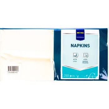 Papírový ubrousek METRO PROFESSIONAL Ubrousky 2-vrstvé 33x33cm krémové 250 ks