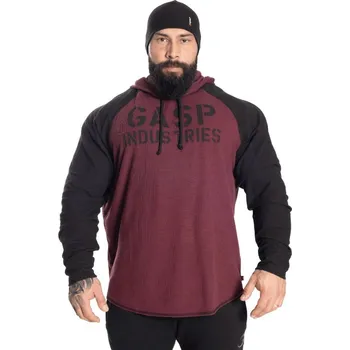 Pánská mikina Gasp LONG SLEEVE THERMAL HOODIE MAROON – mikina Gasp kaštanová Velikost: XL