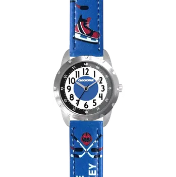 Hodinky CLOCKODILE Dětské svítící modré chlapecké hodinky HOKEJ CWB0111