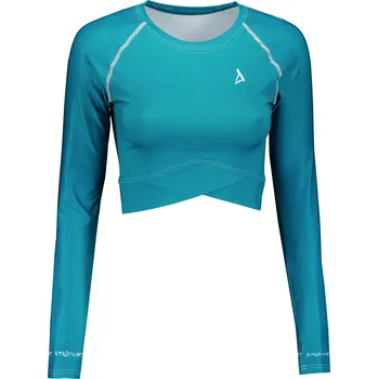 Dámský funkční crop top s dlouhým rukávem premium ALTISPORT VOJ/ALW000TR04 PETROLEJOVÁ XXXL