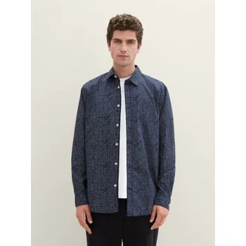 TOM TAILOR PÁNSKÁ KOŠILE DL.RUKÁV-MODRÝ POTISK 3XL