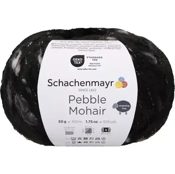 Příze Schachenmayr Pebble Mohair 99 Černý (Efektní příze Pebble Mohair 99 Black)