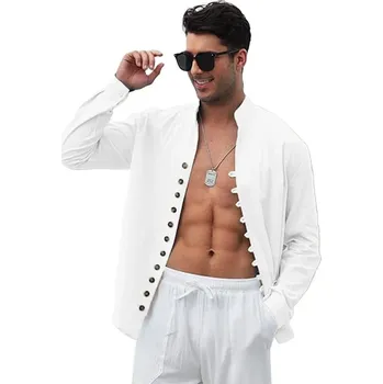 Pánská košile Pánská košile na léto s originálními knoflíky Barva: Bílá, Velikost: S