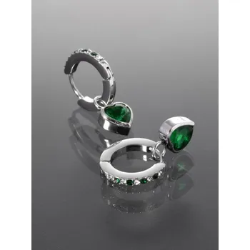 Náušnice Prosperk Náušnice srdíčka zelená S3974